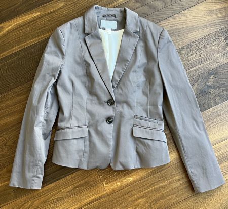 Jacke, eleganter Blazer in taupe / grau, Gr. 38