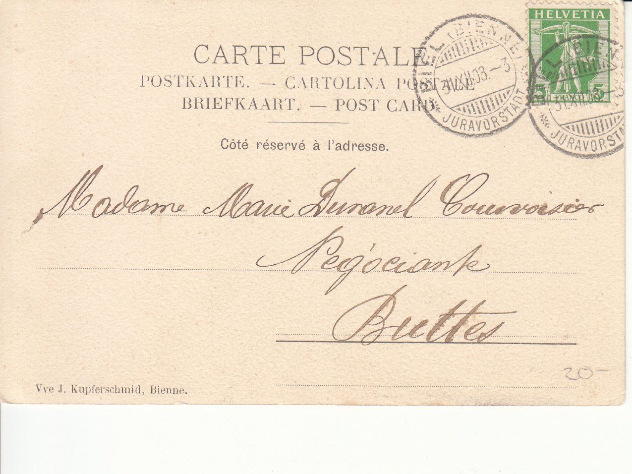 Cartoline postali: Biel 1903 – Usato da Bürglen TG venduto da StampGraf 1