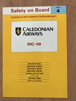 Caledonian Airways DC-10 Safety card 1992
