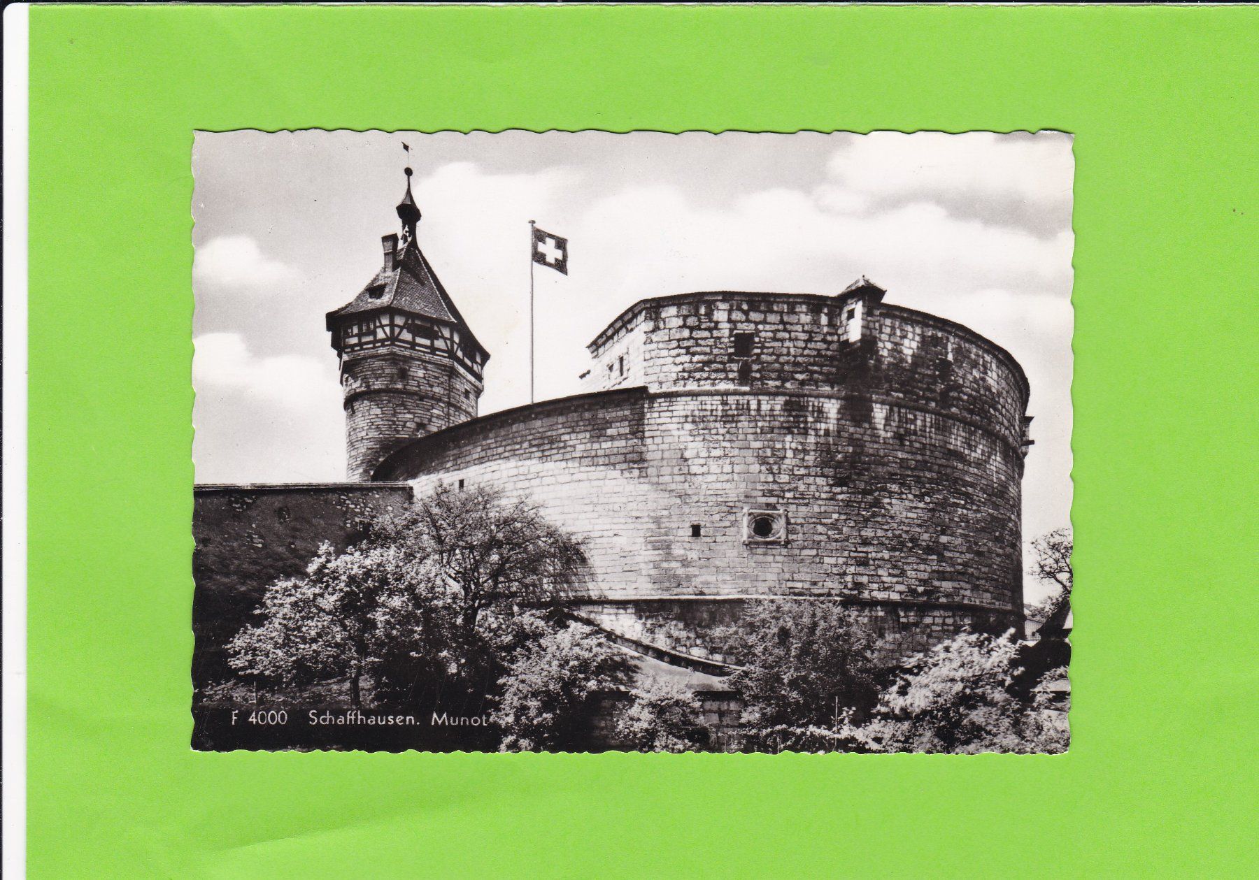 Cartoline postali: Schaffhausen-Munot – Usato da St. Peterzell venduto da neckertal