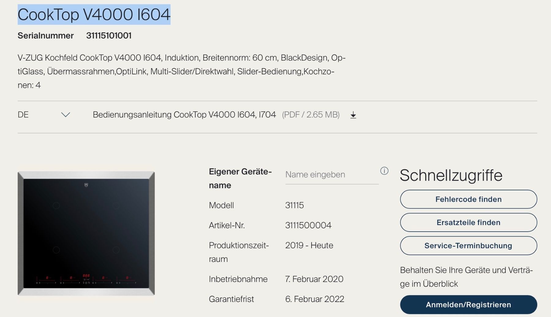V-Zug Cucine: Herd / Kochfeld von V-Zug – Usato da Zürich venduto da lau_6m9y 5