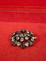  ​Vintage Brosche Kristall braun Strass Modeschmukt