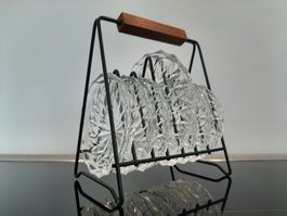 Mid Century 50er 60er Vintage 7x Glasuntersetzer im Träger