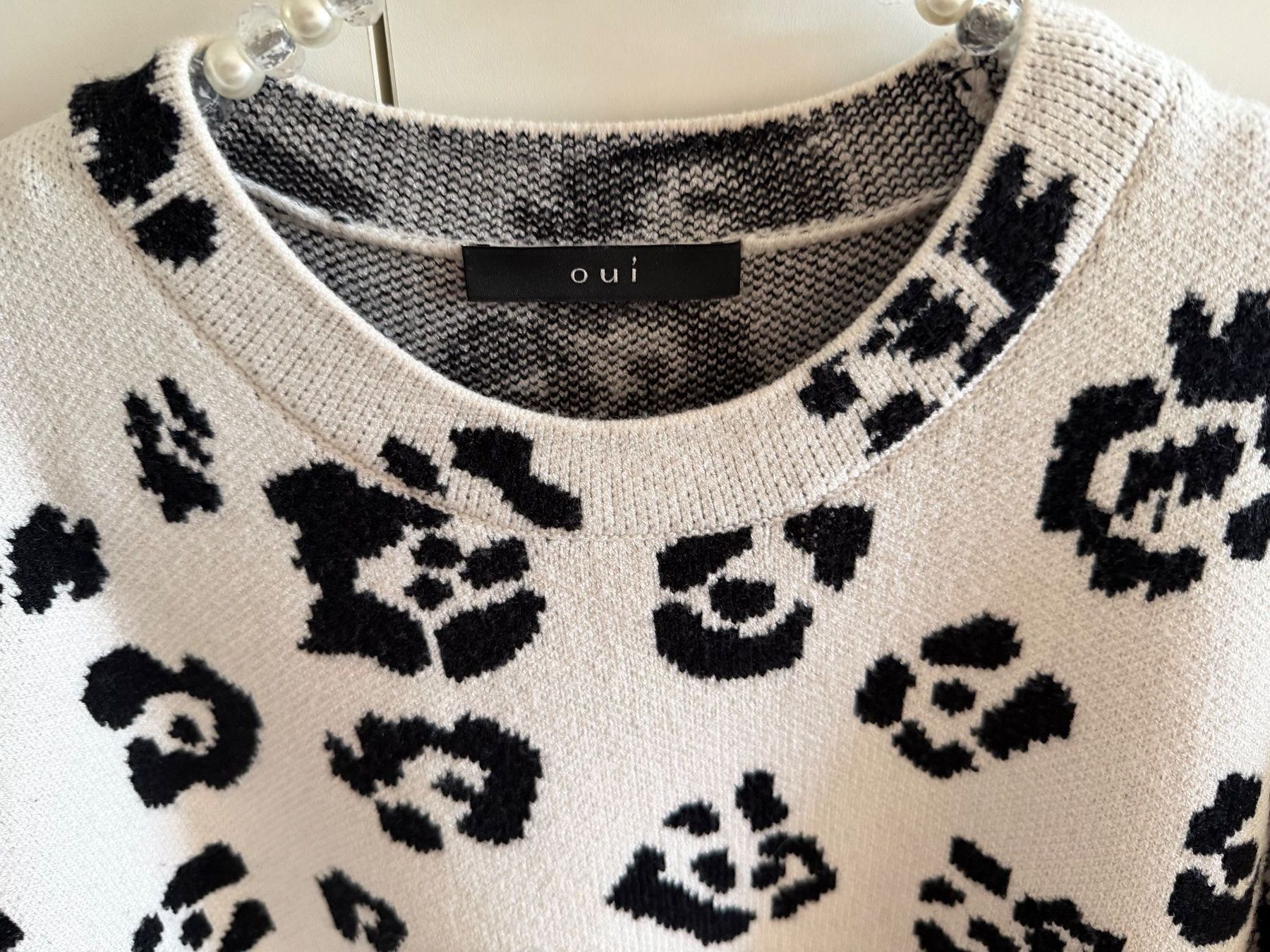 Maglioni & Felpe: Oui Leoprint Strickpullover offwhite/schwarz 36/neu – Nuovo (secondo la descrizione) da Berneck venduto da Ordnung2021 3