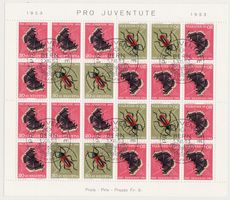 ZNr. oZ41 (Kehrdruckbogen 1953) ET-Sonderstempel, mit Attest