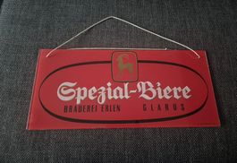 Hinterglas Bier Werbe Schild kein Emailschild