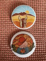 2 Broschen / Button Cowgirl