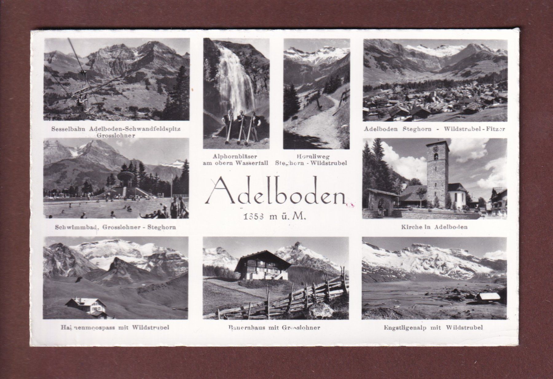Cartoline postali: ADELBODEN - 9 images - 1964 – Usato da Pully venduto da nicecards