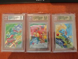 Bisasam, Glumanda, Schiggy Starters BGS 9, 9.5, 10 New Label
