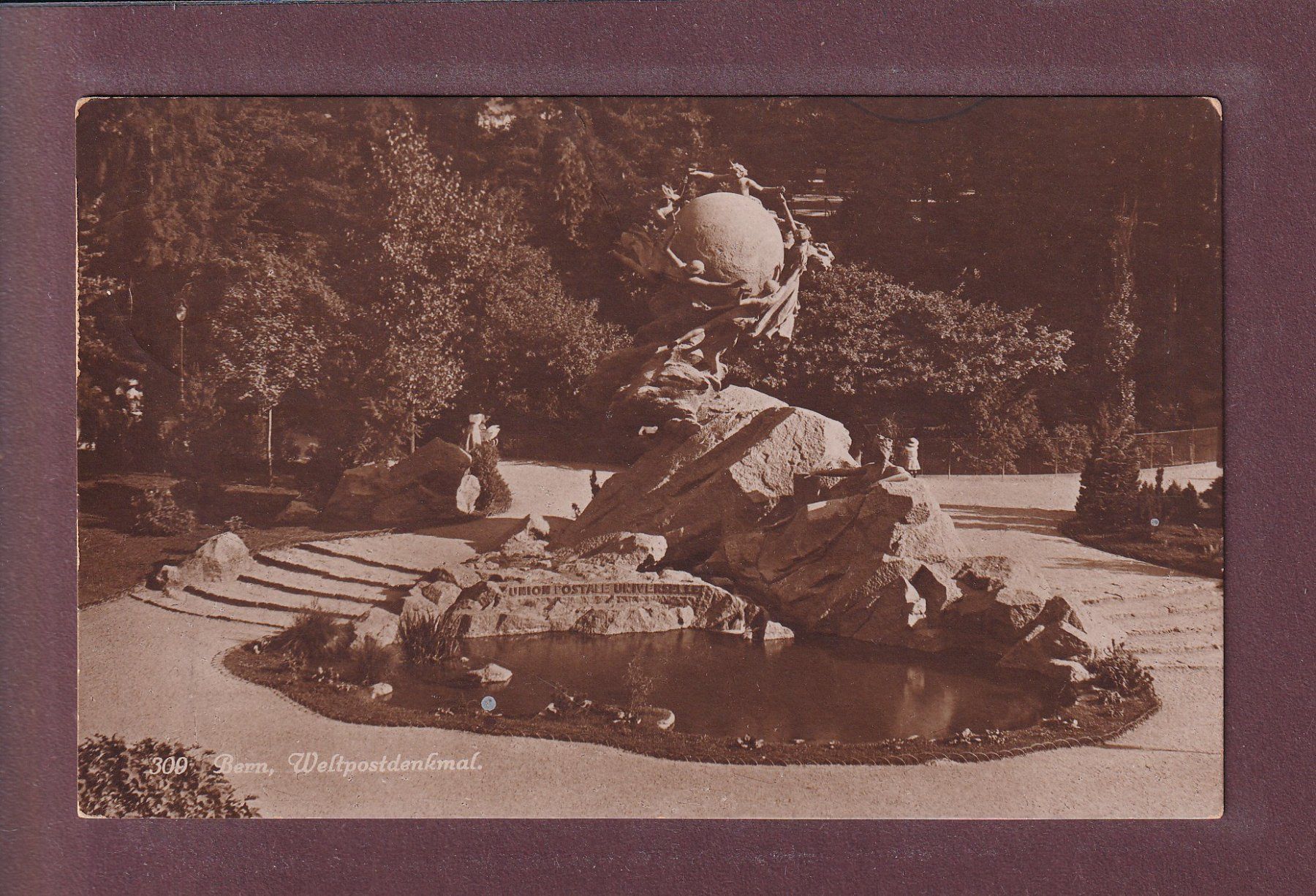 Cartoline postali: BERN - Weltpostdenkmal - 1920 – Usato da Pully venduto da nicecards