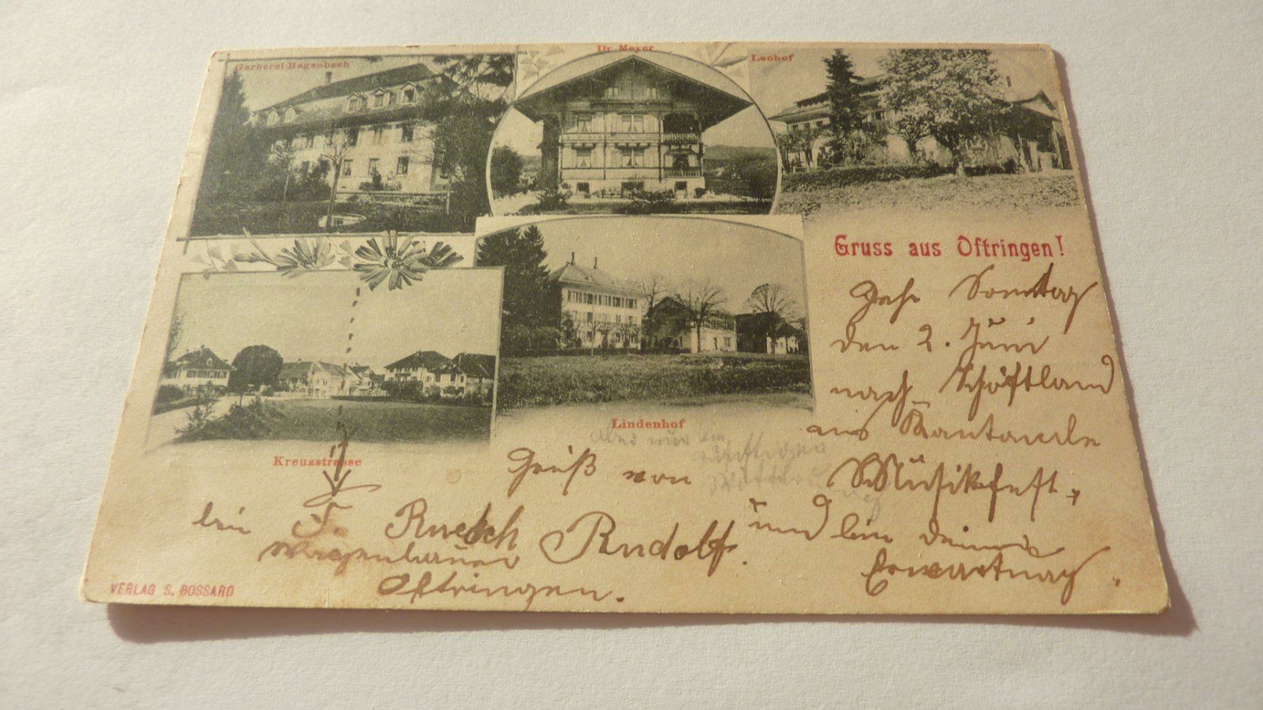 Ansichtskarten: Uralte Ansichtskarte : Oftringen , 5 ver. Teilansichten 1901 – Gebraucht aus Birrwil von Schnaepli