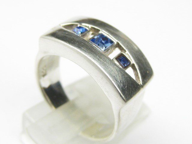 Ringe: Ring massiv Silber 925  Schmucksteine blau / Gr. 58 – Gebraucht aus Ermatingen von Decovin 5