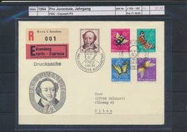 1954 Pro Juventute, Jahrgang, FDC - Couvert P3, R - Brief