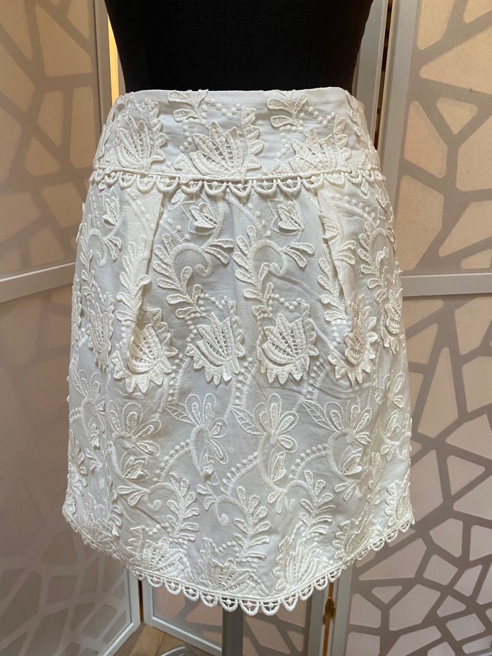 Cream Gonne: Pretty cream cotton skirt. S – Nuovo (secondo la descrizione) da Grund b. Gstaad venduto da PlageNeige