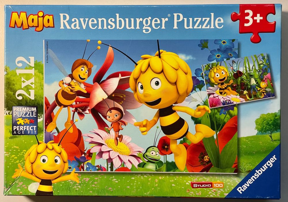 Biene Maja Puzzle 2 x 12 Teile von Ravensburger 3+ (Gebraucht) in ...