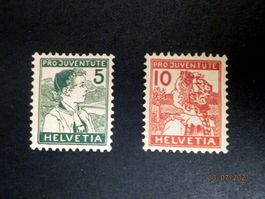 Pro Juventute, ZNr. J2 und J3, (*) ungeb