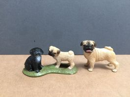 Schleich Mops Rüde Hund Hunde