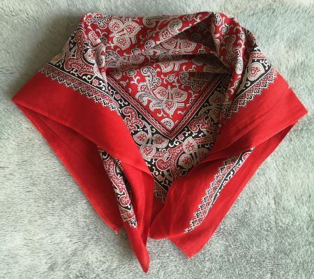 Grosses Glarnertuch Biker - Tuch 55 x 65 cm rot/schwarz