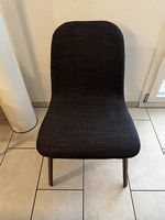 6 Beliani Esszimmerstühle  Stoff, Nussbaum-Beine