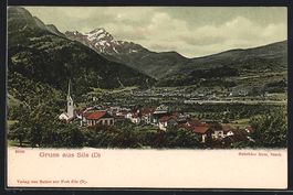 AK Sils-D, Totalansicht mit Bergen