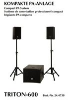 600W RMS Triton-600  Lautsprecher Woofer/Verstärker Stative