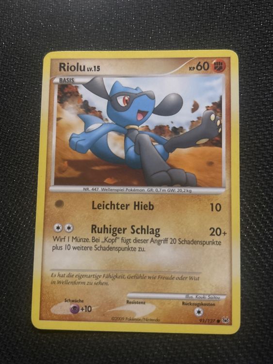 Pokemon card old Platinum 2009, Riolu lv15 91/127 | Kaufen auf Ricardo