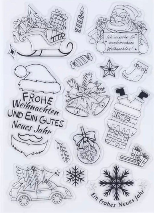 Timbri: Silikonstempel Weihnachten Neujahr – Nuovo e nell'imballaggio originale da Kaltbrunn venduto da schere-stein-papier