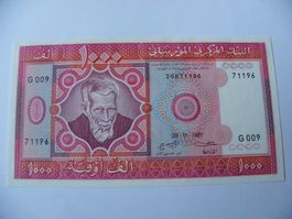 Banknote Mauretanien 1000 Ouguiya 1981, Unc