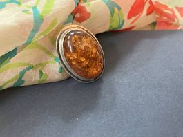 Bernstein-Ring, 925 Silber