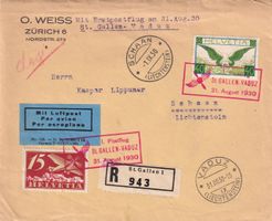 1. Postflug St. Gallen - Vaduz (Flugtag Vaduz) 1930