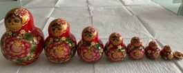 Russische Matroschka Puppe, 9-teilig, Handbemalt