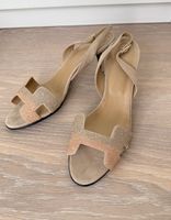 Hermès Night 70 Sandals, Glitter “H” Slingback, Size 38