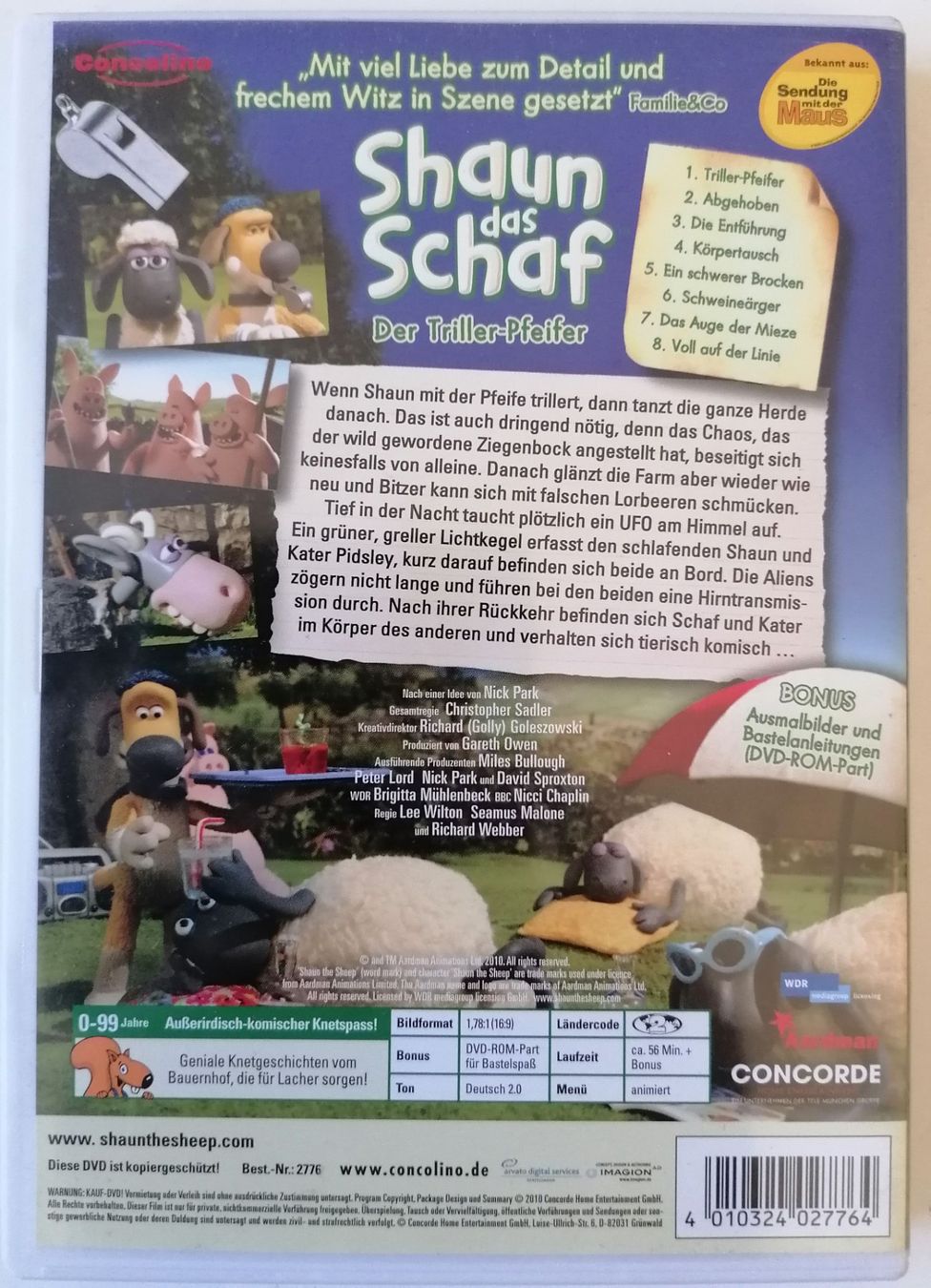 Tutti i DVDs: Shaun das Schaf - Der Triller-Pfeiffer - DVD – Usato da Oberurnen venduto da mackrokodile 1