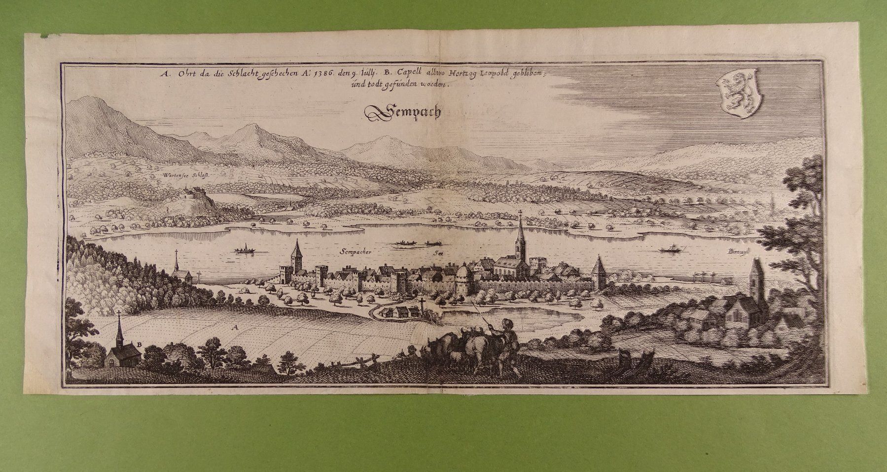 Stiche: SEMPACH, KUPFERSTICH 1654 – Gebraucht aus Grüningen von Kartensammler