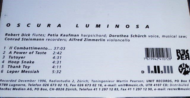 CD: Robert Dick, Petia Kaufman, Conrad Steinmann, A. Zimmerlin – Usato da Unterbäch venduto da eqlut 2