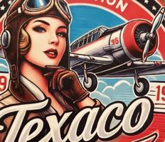 Texaco Motor Oil Aviation Blechschild / 20 CM / neu!!!