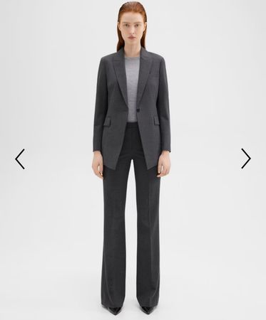 Damen Hose Theory Demitria Trousers in Good Wool in Grau