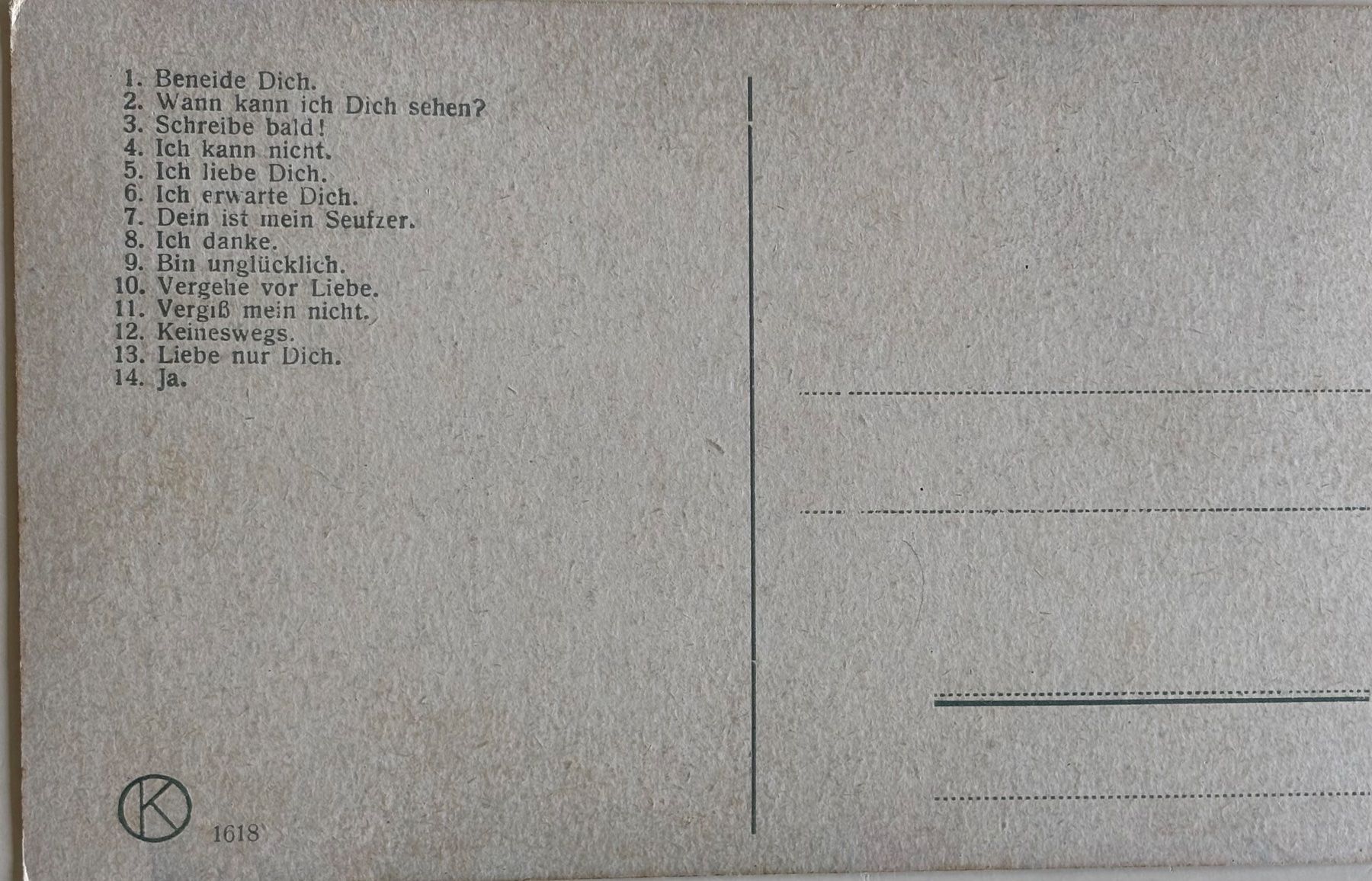 Cartoline postali: Blumensprache, Blumen, Botanik – Usato da Frauenfeld venduto da Merk52 1