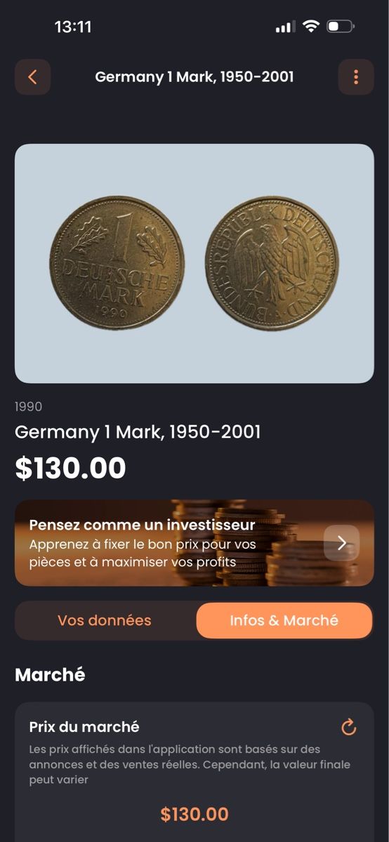 Tutti le monete: Germany 1 Mark, 1950-2001 – Usato da Erlach venduto da die_zgh5