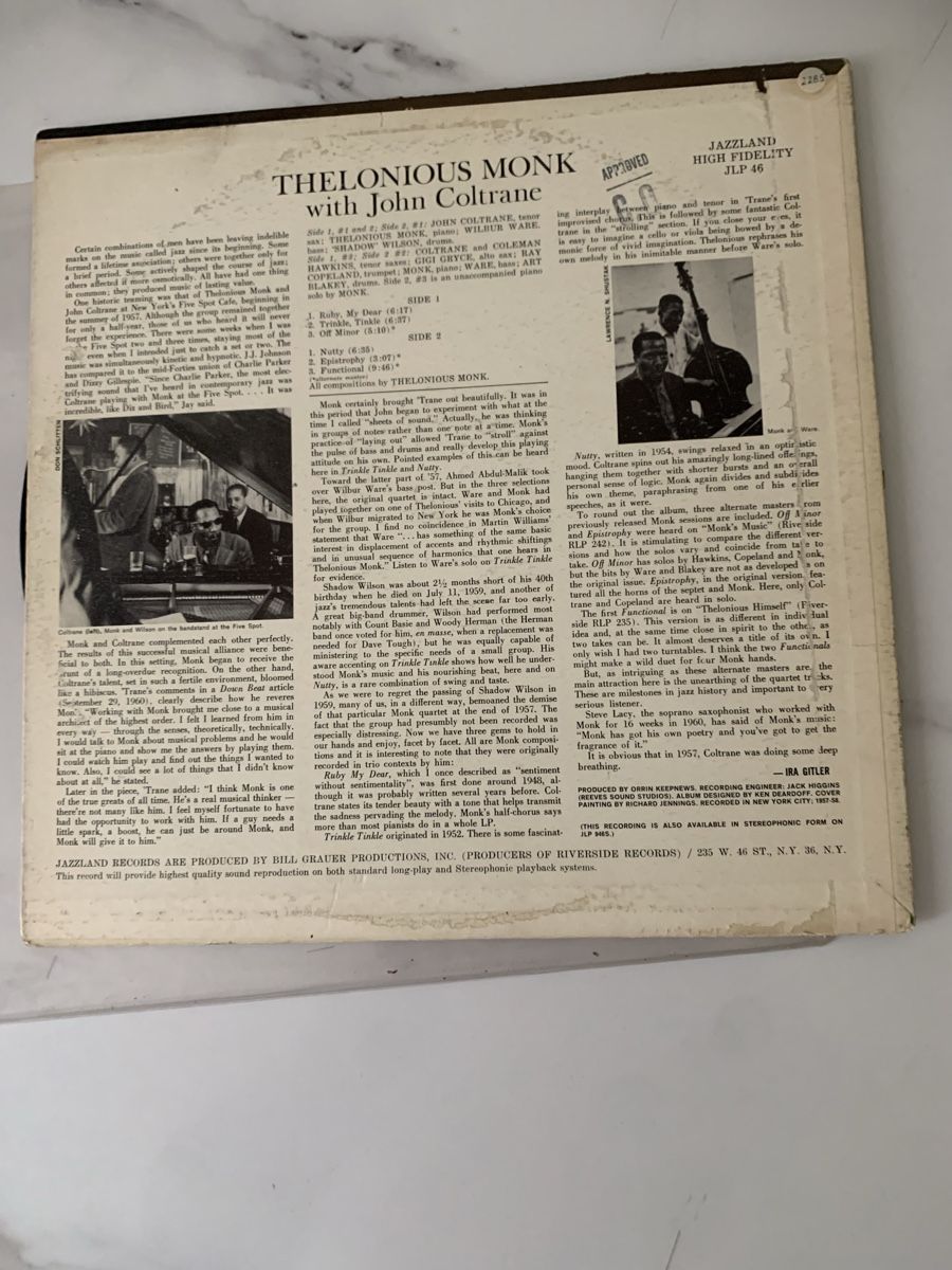 Dischi in vinile: Thelonious Monk with John Coltrane – Usato da lausanne venduto da Ccheche 3