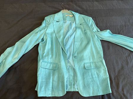 Schicker Blazer NA-KD Gr. 38 Türkis Glitzer Elegant