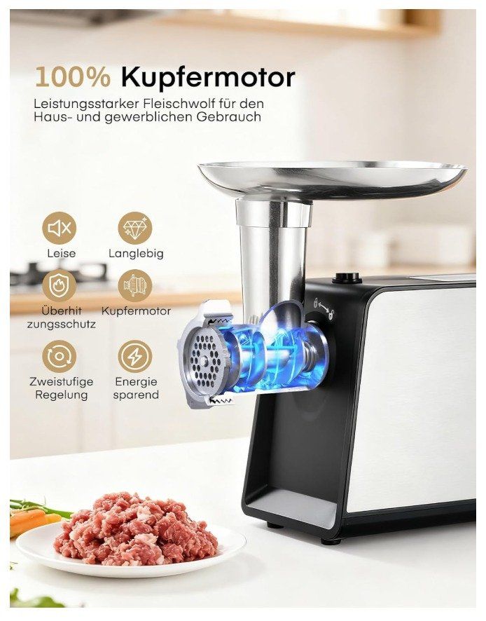 Küchengeräte: FOHERE MG4250R Fleischwolf 3200W max. – Neu – Neu und originalverpackt aus Laufen von Genton 5
