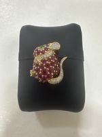 18 Karat Gelbgold mit Rubin smaragd und brillanten