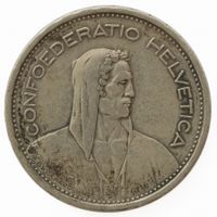 5 Franken Silber 1931 13* über Kopf