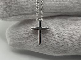 Collier pendentif croix lisse en Argent 925