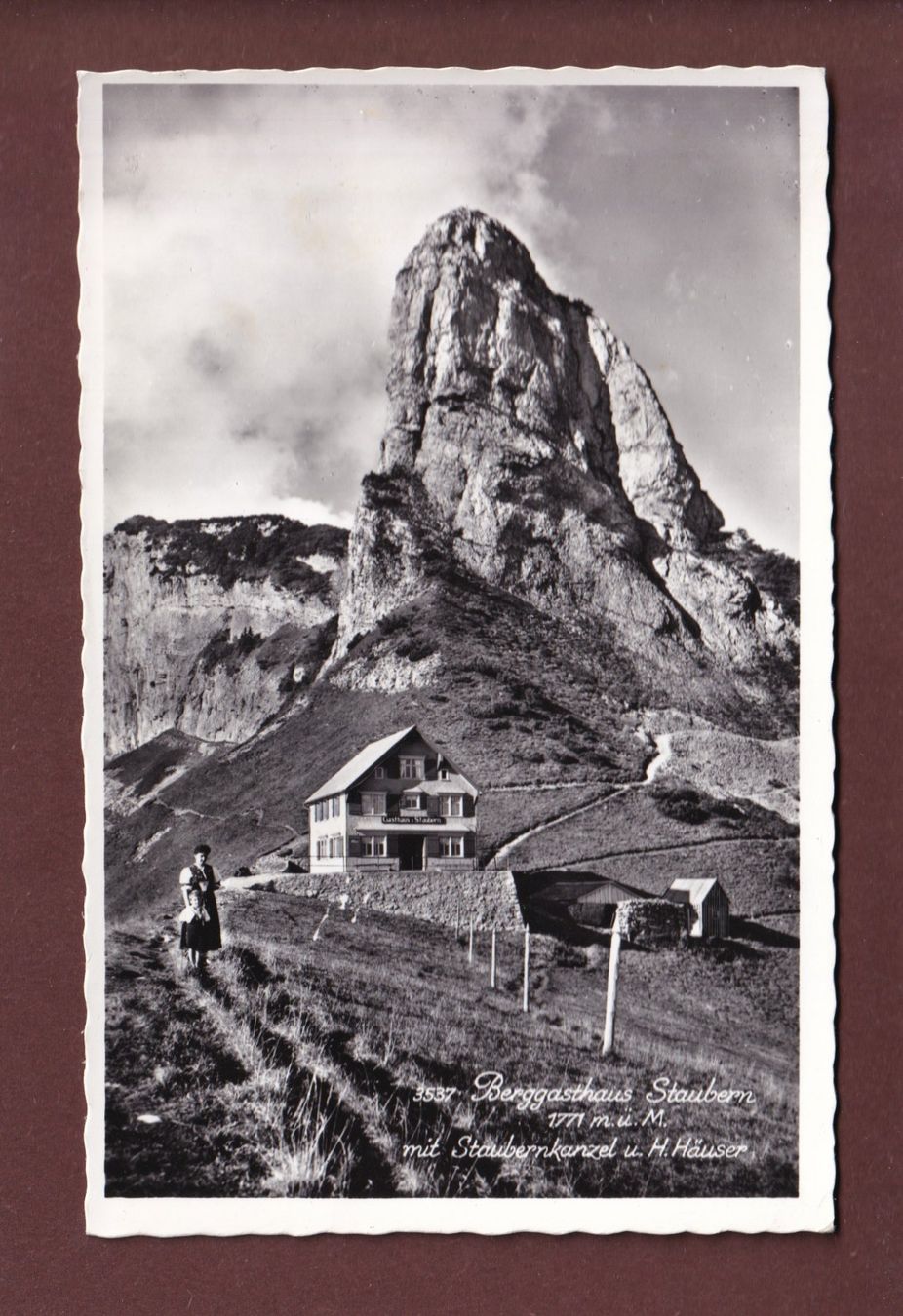 Cartoline postali: Berggasthaus STAUBERN - 1961 – Usato da Pully venduto da nicecards
