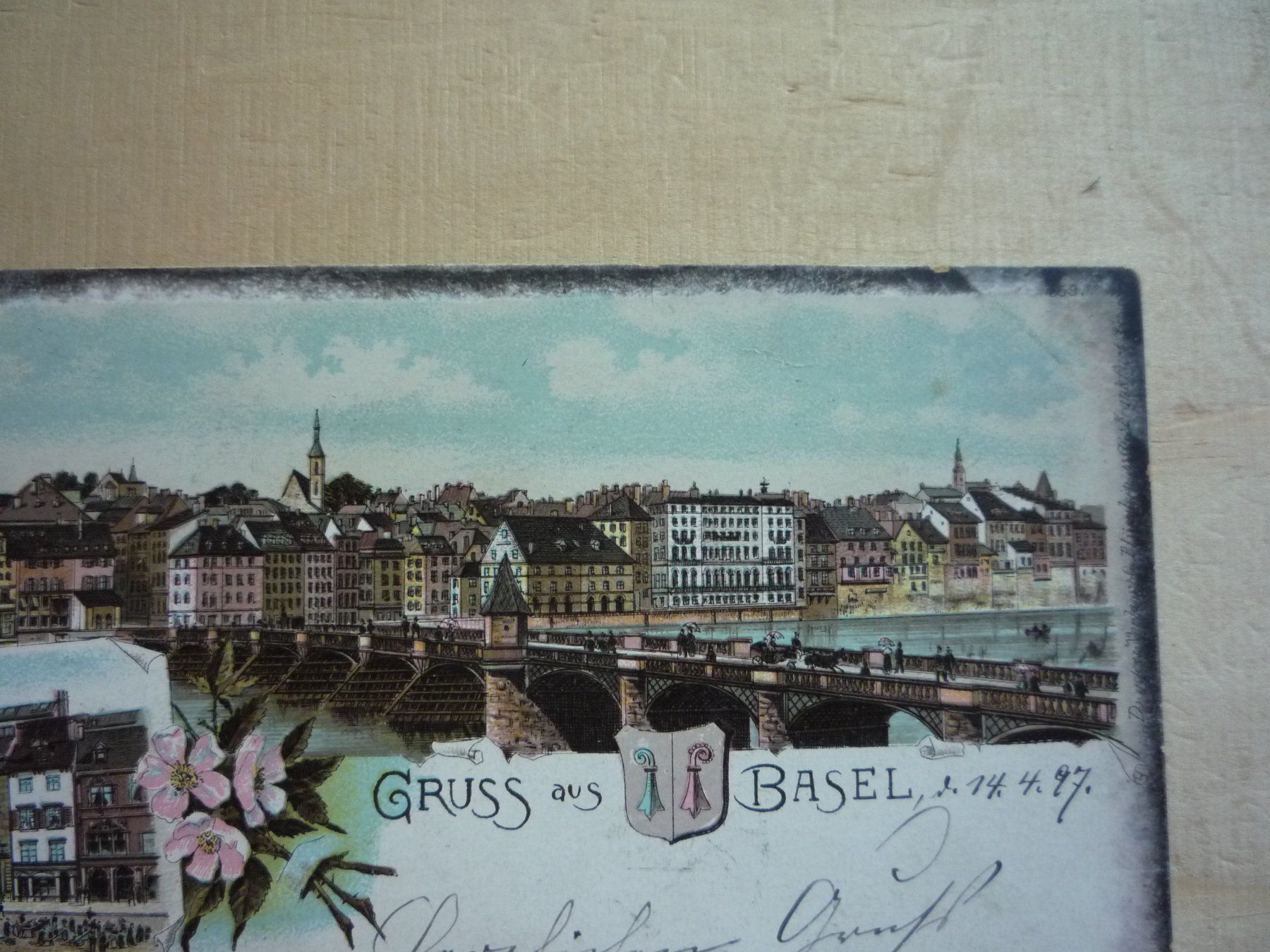 Cartoline postali: Gruss aus Basel, Litho, 14.IV.97 – Usato da Rieden SG venduto da Brockehuesli 1