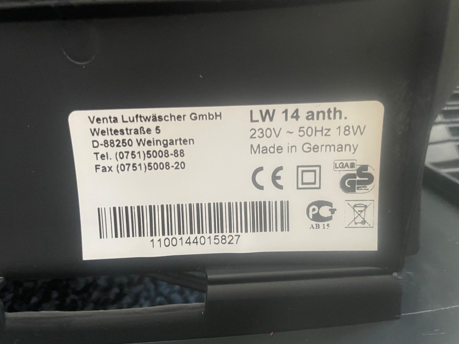 Venta Luftreiniger: Venta LW 14 Luftwäscher anthrazit – Gebraucht aus Hellikon von Giojo 6