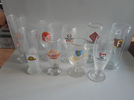 Bier Brauereien verschiedene Gläser