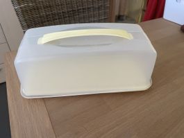 Kuchenbox transparent gelb mit Griff gutem Zustand